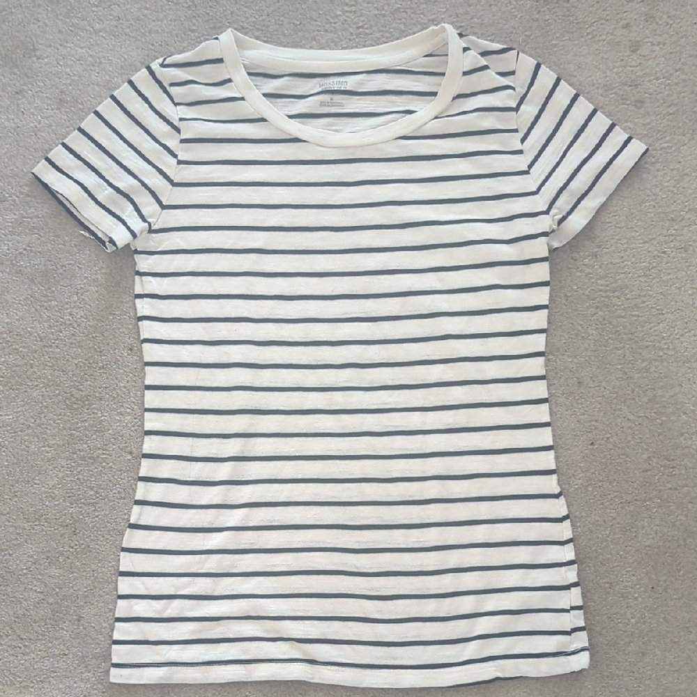 Classic Striped T-Shirt - White and Black